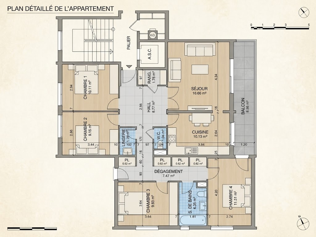 Appartement 5 pièces 95.5 m2 - photo 6