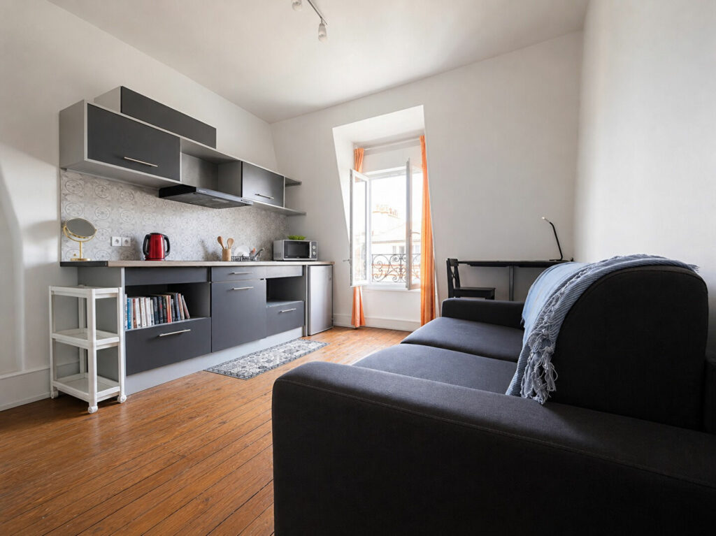 Studio en dernier étage avec vue sur le Sacré-Coeur et la Tour Eiffel – Batignolles - Léon Immobilier