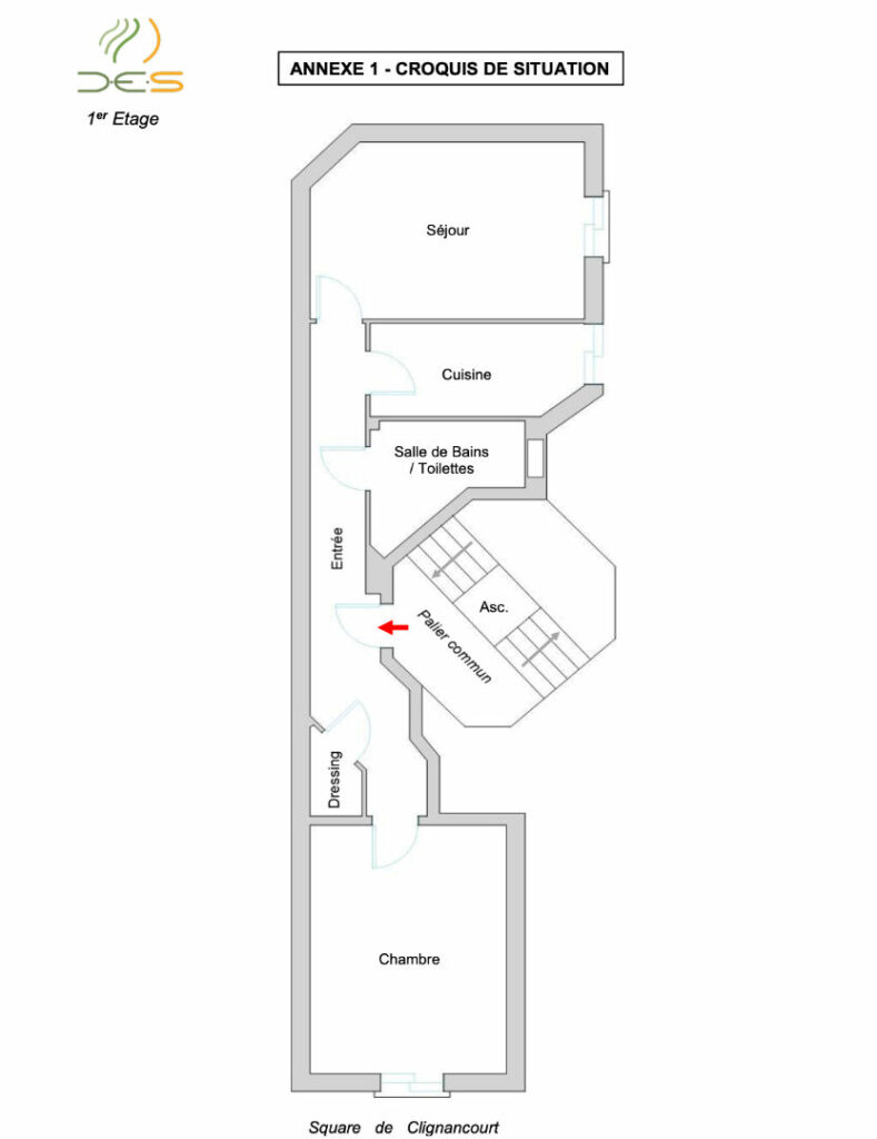 Appartement Paris 2 pièce(s) 45.56 m2 - Paris 18e - Léon Immobilier
