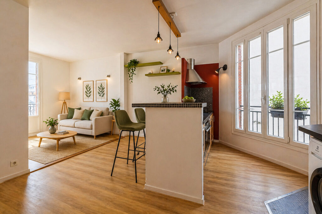 Appartement Paris 2 pièce(s) 43 m2 + Balcon JOURDAIN - Paris 19e - Léon Immobilier